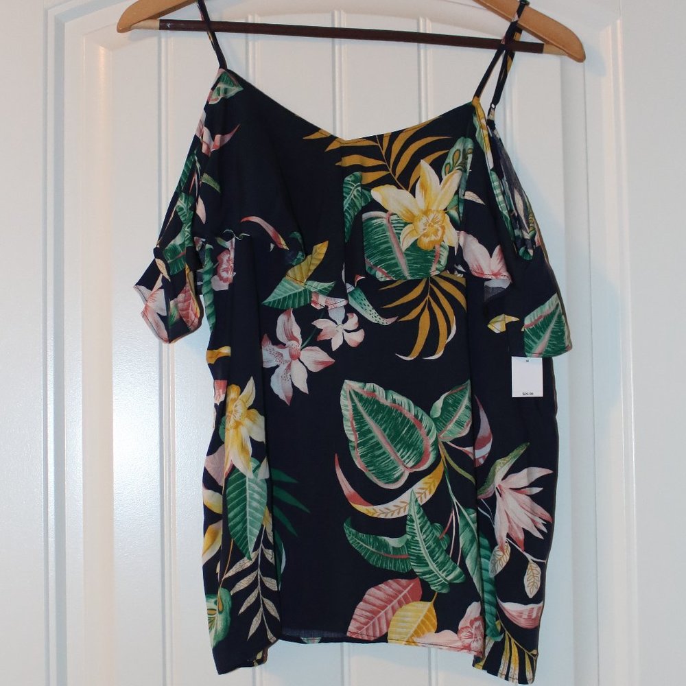 Old Navy Ruffle Cold Shoulder Top - Sz Med